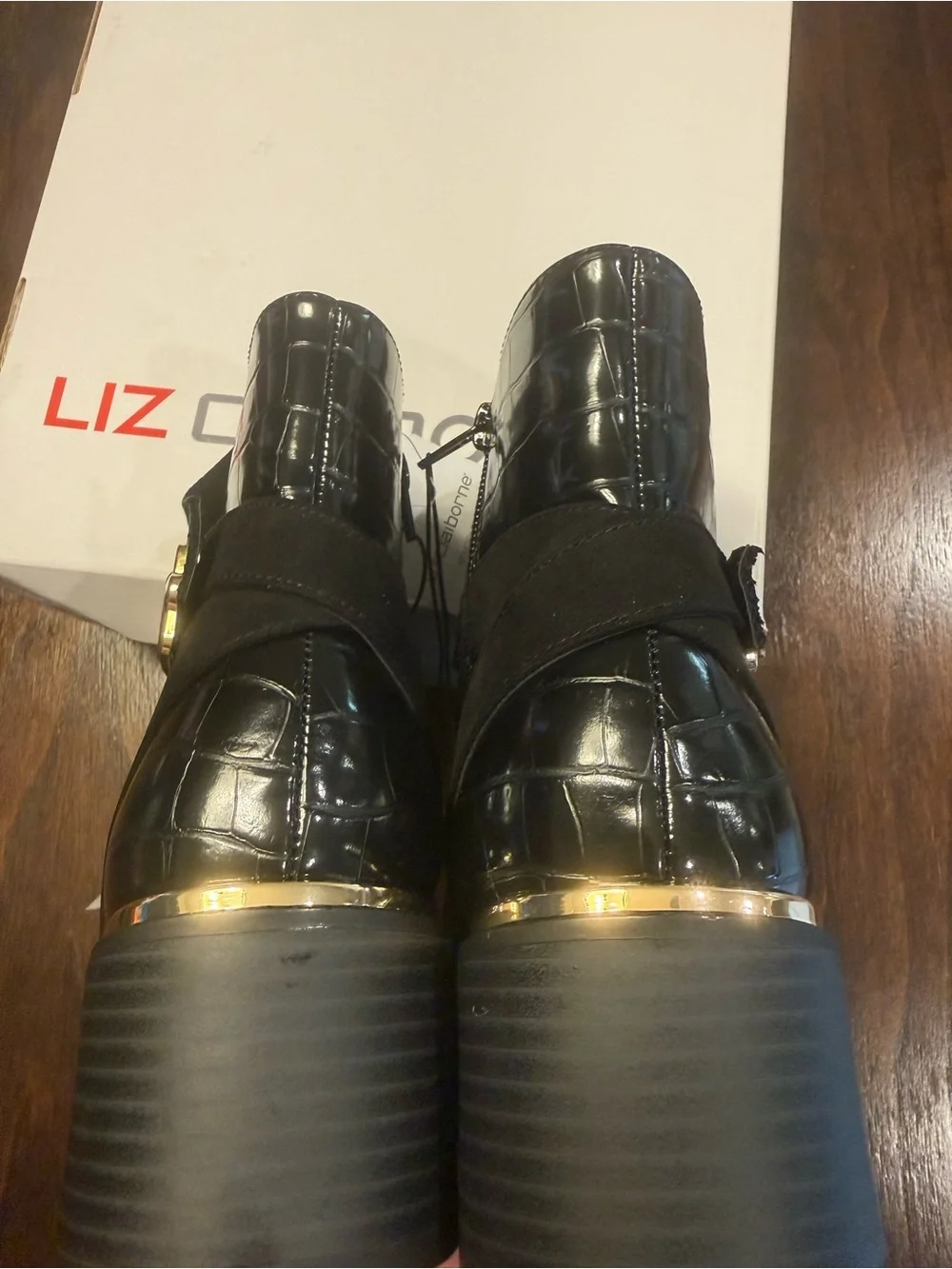 Liz Claiborne LC Emberly Black Suede Ankle Boots Women’s Size 8M New In Box - Picture 8 of 13
